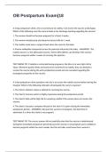 OB Postpartum Exam Questions With COMPLETE SOLTIONS