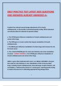 D027 PRACTICE TEST LATEST 2025 QUESTIONS  AND ANSWERS ALREADY AWARDED A&plus;