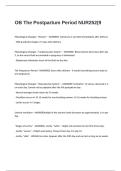 OB The Postpartum Period NUR252 Exam Questions & Answers Grade A&plus;