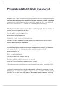 Postpartum NCLEX Style Questions And Answers 100&percnt; CORRECT