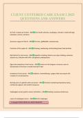 CLIENT CENTERED CARE EXAM 2 2025 QUESTIONS AND ANSWERS