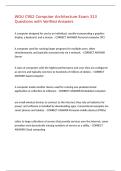 WGU C952 Computer Architecture Exam 313 Questions with Verified Answers&comma;100&percnt;CORRECT
