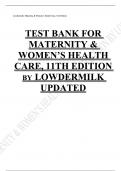 TEST BANK FOR  MATERNITY &  WOMEN&rsquo;S HEALTH  CARE&comma; 11TH EDITION  BY LOWDERMILK  UPDATED  Lowdermilk&colon; Maternity & Women&OpenCurlyQuote;s Health Care&comma; 11th Edition     FULL TEST BANK  100&percnt;  TEST BANK FOR Maternity & Women&rsquo;s Health Care&comma; 11th  TEST BANK FOR MATERNITY & WOME