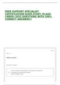 PEER SUPPORT SPECIALIST CERTIFICATION EXAM STUDY &lpar;FLASH CARDS&rpar; 2025 QUESTIONS WITH 100&percnt; CORRECT ANSWERS&excl;&excl;