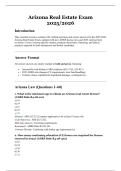 Arizona Real Estate Exam &vert; 2025&sol;2026 Updated Edition 180 Verified Questions and Correct Answers &vert; ADRE-Aligned &vert; Salesperson & Broker Licensure &vert; Graded A&plus;