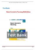 Basic Geriatric Nursing 8th Edition by Patricia A&period; Williams test bank