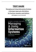 Managing and Using Information Systems&colon; A Strategic Approach &ndash; 8th Edition by Pearlson&comma; Saunders & Galletta &ndash; Complete Test Bank &lpar;Chapters 1&ndash;13&rpar;