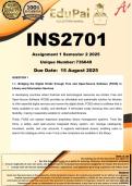 INS2701 Assignment 1 &lpar;COMPLETE ANSWERS&rpar; Semester 2 2025 &lpar;736649&rpar; -  DUE 15 August 2025
