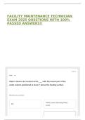 FACILITY MAINTENANCE TECHNICIAN EXAM 2025 QUESTIONS WITH 100&percnt; PASSED ANSWERS&excl;&excl;