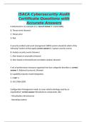 ISACA Cybersecurity Audit Certificate Questions with Accurate Answers