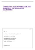CHAPTER 17 - FIRE SUPPRESSION 2025 QUESTIONS WITH ACCURATE SOLUTIONS&excl;&excl;