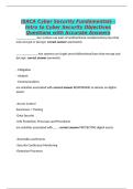 ISACA Cyber Security Fundamentals - Intro to Cyber Security Objectives Questions with Accurate Answers