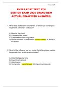 PHTLS POST TEST 9TH  EDITION EXAM 2025 BRAND NEW  ACTUAL EXAM WITH ANSWERS&period; 