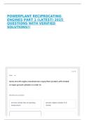 POWERPLANT RECIPROCATING ENGINES PART 1 &lpar;LATEST&rpar; 2025 QUESTIONS WITH VERIFIED SOLUTIONS&excl;&excl;
