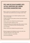 EPIC AMB 100 EXAM EXAMPREP WITH ACTUAL QUESTIONS AND VERIFIED SOLUTIONS GUARANTEED PASS