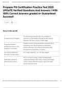 Propane Fill Certification Practice Test 2025 UPDATE Verified Questions And Answers &vert; With 100&percnt; Correct Answers graded A&plus; Guaranteed Success&excl;&excl;