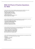 BSN 315 Pharm II Practice Questions for HESI Exam Success with the 2025 Sample Questions & Answers &ndash; Latest Update&excl;
