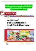 TEST BANK - Williams' Basic Nutrition & Diet Therapy By Staci Nix 16th Edition &sol;ALL CHAPTERS INCLUDED 2025 &vert;&vert; WITH WELL EXPLAINED RATIONANES&excl;&excl;&excl;