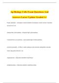 Ap Biology Cells Exam Questions And Answers Latest Update Graded A&plus;