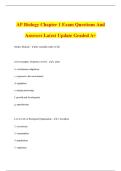 AP Biology Chapter 1 Exam Questions And Answers Latest Update Graded A&plus;