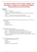 Test Bank for What Is Life&quest; A Guide to Biology with Physiology&comma; 5th Edition by Jay Phelan &lpar;All Chapters&rpar; - Chapter 01 