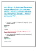 QAC Category B &ndash; Landscape Maintenance  License Practice Exam QUESTIONS AND  CORRECT ANSWERS &lpar;VERIFIED ANSWERS&rpar;  PLUS RATIONALES 2025 Q&A &vert; INSTANT  DOWNLOAD PDF 