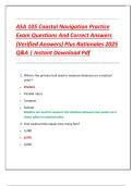 ASA 105 Coastal Navigation Practice  Exam Questions And Correct Answers  &lpar;Verified Answers&rpar; Plus Rationales 2025  Q&A &vert; Instant Download Pdf 