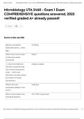 Microbiology UTA 2460 - Exam 1 Exam COMPREHENSIVE questions answered&comma; 2025 verified graded A&plus; already passed&excl;