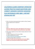 CALIFORNIA ALARM COMPANY OPERATOR  LICENSE PRACTICE EXAM QUESTIONS AND  CORRECT ANSWERS &lpar;VERIFIED ANSWERS&rpar;  PLUS RATIONALES 2025 Q&A &vert; INSTANT  DOWNLOAD PDF