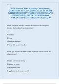 WGU COURSE C838 &ndash; MANAGING CLOUD SECURITY EXAM STUDY GUIDE&comma; WITH QUESTIONS AND 100&percnt; VERIFIED ANSWERS&period;