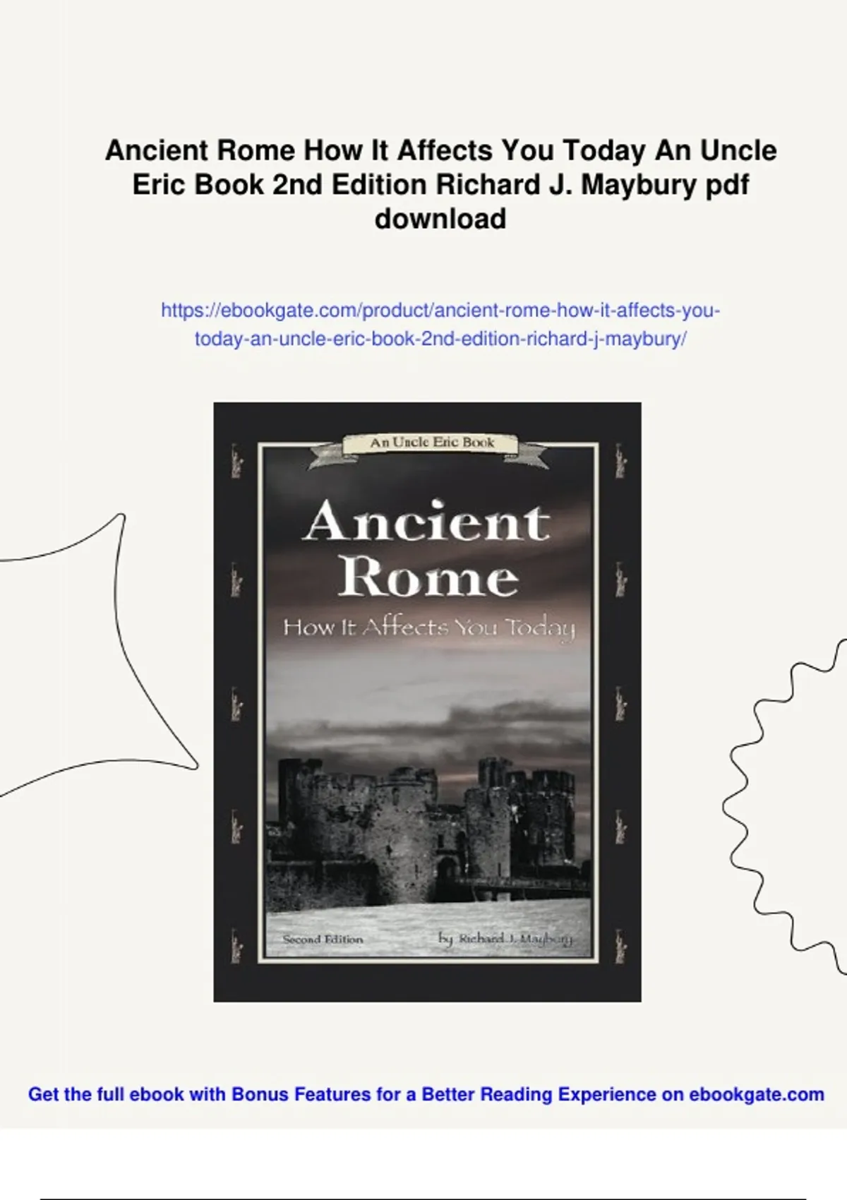 Summary Ancient Rome How It Affects You Today An Uncle Eric Book 2nd ...