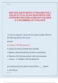 2025 NUR 100 NURSING FUNDAMENTALS EXAM ACTUAL EXAM QUESTIONS AND ANSWERS