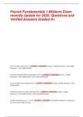 Payroll Fundamentals 1 Midterm Exam  recently Update for 2025&semi; Questions and  Verified Answers Graded A&plus;