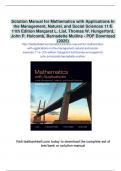 Solution Manual for Mathematics with Applications In the Management&comma; Natural&comma; and Social Sciences 11&sol;E 11th Edition Margaret L&period; Lial&comma; Thomas W&period; Hungerford&comma; John P&period; Holcomb&comma; Bernadette Mullins - Digital Download