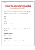 Advance Rigger Test Newest 2025 Exam Complete Questions And Correct Detailed Answers