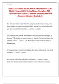 ASSISTED LIVING MEDICATION TRAINING ACTUAL EXAM Newest 2025 Actual Exam Complete 100&plus; Questions And Correct Detailed Answers &lpar;Verified Answers&rpar; &vert;Already Graded A&plus;