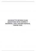 GEORGETTE REVIEW EXAM QUESTIONS WITH CORRECT ANSWERS&comma; ANCC REVIEW MANUAL PMHNP 2025