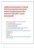California Land Surveyor-in-Training  &lpar;LSIT&rpar; Exam Questions And Correct  Answers &lpar;Verified Answers&rpar; Plus  Rationales 2025 Q&A &vert; Instant  Download Pdf