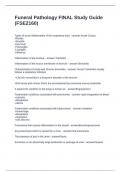 Funeral Pathology FINAL Study Guide &lpar;FSE2160&rpar; Questions and Answers Fully Solved