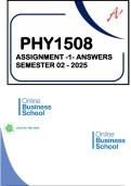 PHY1508 - Assignment 1 (Solutions & Questions) Semester 02 - 2025