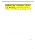 Complete Test Bank &ndash; Crime Analysis with Crime Mapping &lpar;5th Edition by Rachel Boba Santos&rpar; &vert; All Chapters 1&ndash;16 &vert; Verified A&plus; Questions & Answers &vert; 2025 Updated