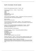 NUFD 153 EXAM I STUDY GUIDE