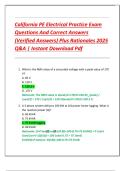California PE Electrical Practice Exam  Questions And Correct Answers  &lpar;Verified Answers&rpar; Plus Rationales 2025  Q&A &vert; Instant Download Pdf