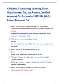California Cosmetology Licensing Exam  Questions And Correct Answers &lpar;Verified  Answers&rpar; Plus Rationales 2025&sol;2026 Q&A &vert;  Instant Download Pdf