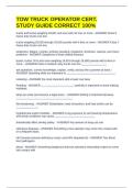 TOW TRUCK OPERATOR CERT&period; STUDY GUIDE CORRECT 100&percnt;