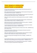 TOW VEHICLE OPERATOR QUESTIONS & ANSWERS