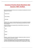 Insurance Practice Exam Questions And Answers 100&percnt; Verified 