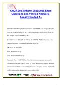 CNUR 302 &ndash; Pediatric Nursing &vert; Midterm Exam Review with Verified Answers &lpar;2025&sol;2026&rpar; &ndash; Complete A&plus; Graded Summary