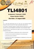 TLI4801 Assignment 1 &lpar;COMPLETE ANSWERS&rpar; Semester 2 2025 &lpar;642661&rpar; - DUE 21 August 2025