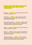 IB GLOBAL POLITICS PAPER 2 NEWEST ACTUAL 2025&sol;2026  EXAM WITH COMPLETE QUESTIONS AND ANSWERS VERIFIED&sol;GRADED A&plus;